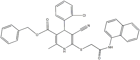 benzyl 4-(2-chlorophenyl)-5-cyano-2-methyl-6-{[2-(1-naphthylamino)-2-oxoethyl]sulfanyl}-1,4-dihydro-3-pyridinecarboxylate|