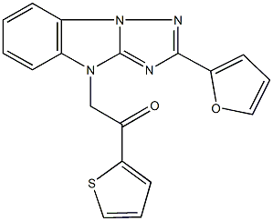 2-[2-(2-furyl)-4H-[1,2,4]triazolo[1,5-a]benzimidazol-4-yl]-1-(2-thienyl)ethanone Struktur