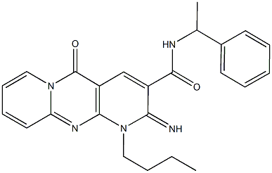 1-butyl-2-imino-5-oxo-N-(1-phenylethyl)-1,5-dihydro-2H-dipyrido[1,2-a:2,3-d]pyrimidine-3-carboxamide 化学構造式