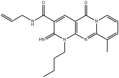 N-allyl-1-butyl-2-imino-10-methyl-5-oxo-1,5-dihydro-2H-dipyrido[1,2-a:2,3-d]pyrimidine-3-carboxamide 结构式