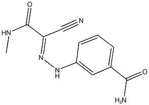 3-{2-[1-cyano-2-(methylamino)-2-oxoethylidene]hydrazino}benzamide Struktur