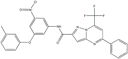 663927-96-6 N-[3-nitro-5-(3-methylphenoxy)phenyl]-5-phenyl-7-(trifluoromethyl)pyrazolo[1,5-a]pyrimidine-2-carboxamide