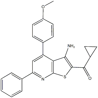 [3-amino-4-(4-methoxyphenyl)-6-phenylthieno[2,3-b]pyridin-2-yl](cyclopropyl)methanone,663928-21-0,结构式