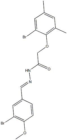 2-(2-bromo-4,6-dimethylphenoxy)-N'-(3-bromo-4-methoxybenzylidene)acetohydrazide Structure