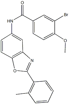 3-bromo-4-methoxy-N-[2-(2-methylphenyl)-1,3-benzoxazol-5-yl]benzamide Structure