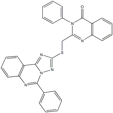 3-phenyl-2-{[(5-phenyl[1,2,4]triazolo[1,5-c]quinazolin-2-yl)sulfanyl]methyl}-4(3H)-quinazolinone Struktur