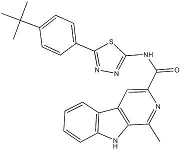 N-[5-(4-tert-butylphenyl)-1,3,4-thiadiazol-2-yl]-1-methyl-9H-beta-carboline-3-carboxamide|