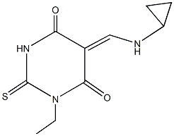 5-[(cyclopropylamino)methylene]-1-ethyl-2-thioxodihydro-4,6(1H,5H)-pyrimidinedione 结构式