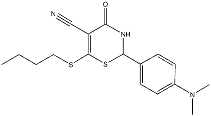 6-(butylsulfanyl)-2-[4-(dimethylamino)phenyl]-4-oxo-3,4-dihydro-2H-1,3-thiazine-5-carbonitrile Structure