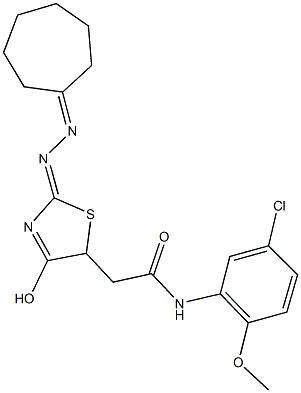 N-(5-chloro-2-methoxyphenyl)-2-[2-(cycloheptylidenehydrazono)-4-hydroxy-2,5-dihydro-1,3-thiazol-5-yl]acetamide Structure