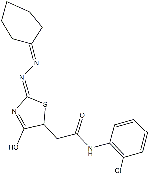 663945-70-8 N-(2-chlorophenyl)-2-[2-(cyclohexylidenehydrazono)-4-hydroxy-2,5-dihydro-1,3-thiazol-5-yl]acetamide