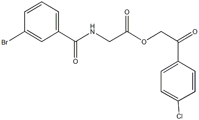 2-(4-chlorophenyl)-2-oxoethyl [(3-bromobenzoyl)amino]acetate Structure