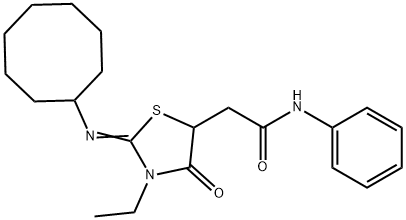 2-[2-(cyclooctylimino)-3-ethyl-4-oxo-1,3-thiazolidin-5-yl]-N-phenylacetamide|