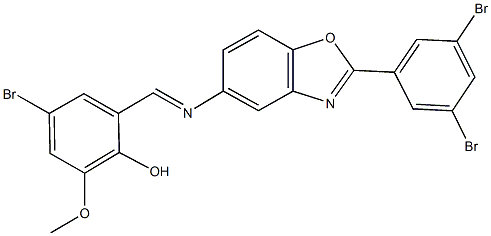 4-bromo-2-({[2-(3,5-dibromophenyl)-1,3-benzoxazol-5-yl]imino}methyl)-6-methoxyphenol|