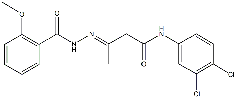 N-(3,4-dichlorophenyl)-3-[(2-methoxybenzoyl)hydrazono]butanamide Structure