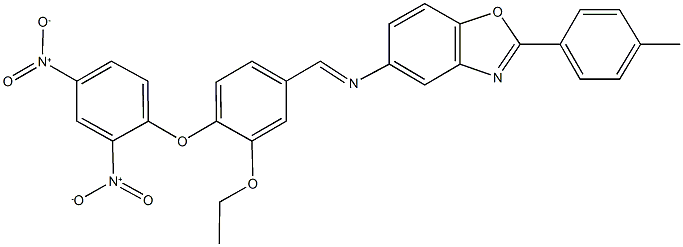 5-[(4-{2,4-dinitrophenoxy}-3-ethoxybenzylidene)amino]-2-(4-methylphenyl)-1,3-benzoxazole,664309-71-1,结构式
