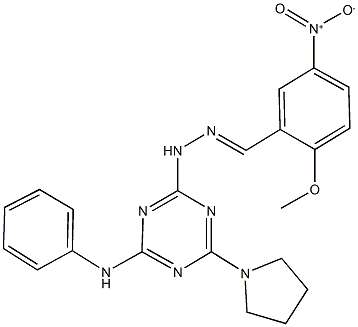 5-nitro-2-methoxybenzaldehyde [4-anilino-6-(1-pyrrolidinyl)-1,3,5-triazin-2-yl]hydrazone,664309-76-6,结构式