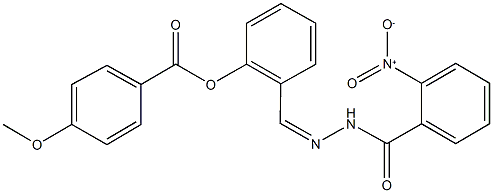 2-(2-{2-nitrobenzoyl}carbohydrazonoyl)phenyl 4-methoxybenzoate 化学構造式