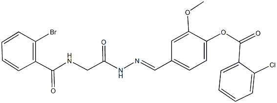 4-(2-{[(2-bromobenzoyl)amino]acetyl}carbohydrazonoyl)-2-methoxyphenyl 2-chlorobenzoate,664310-42-3,结构式