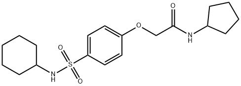 2-{4-[(cyclohexylamino)sulfonyl]phenoxy}-N-cyclopentylacetamide Struktur