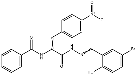 N-(1-{[2-(5-bromo-2-hydroxybenzylidene)hydrazino]carbonyl}-2-{4-nitrophenyl}vinyl)benzamide Structure