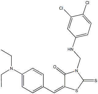 3-[(3,4-dichloroanilino)methyl]-5-[4-(diethylamino)benzylidene]-2-thioxo-1,3-thiazolidin-4-one Structure