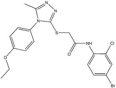N-(4-bromo-2-chlorophenyl)-2-{[4-(4-ethoxyphenyl)-5-methyl-4H-1,2,4-triazol-3-yl]sulfanyl}acetamide,664311-93-7,结构式