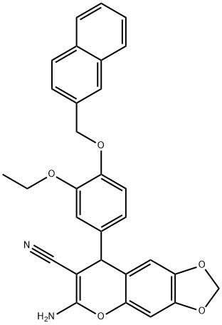 6-amino-8-[3-ethoxy-4-(2-naphthylmethoxy)phenyl]-8H-[1,3]dioxolo[4,5-g]chromene-7-carbonitrile Structure