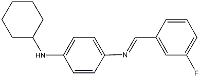 N-cyclohexyl-N-{4-[(3-fluorobenzylidene)amino]phenyl}amine Struktur