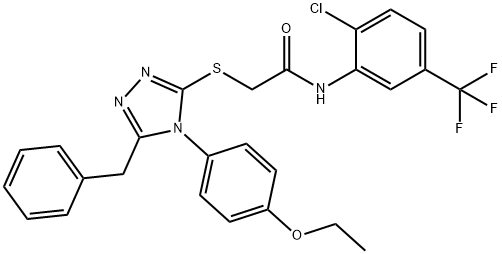 664312-30-5 2-{[5-benzyl-4-(4-ethoxyphenyl)-4H-1,2,4-triazol-3-yl]sulfanyl}-N-[2-chloro-5-(trifluoromethyl)phenyl]acetamide
