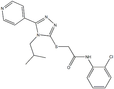 N-(2-chlorophenyl)-2-{[4-isobutyl-5-(4-pyridinyl)-4H-1,2,4-triazol-3-yl]sulfanyl}acetamide,664312-47-4,结构式