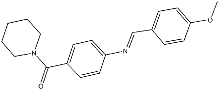 N-(4-methoxybenzylidene)-N-[4-(1-piperidinylcarbonyl)phenyl]amine Structure