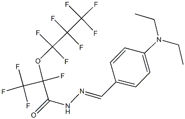 N'-[4-(diethylamino)benzylidene]-2,3,3,3-tetrafluoro-2-(1,1,2,2,3,3,3-heptafluoropropoxy)propanohydrazide 结构式