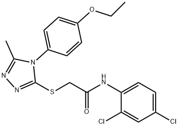 N-(2,4-dichlorophenyl)-2-{[4-(4-ethoxyphenyl)-5-methyl-4H-1,2,4-triazol-3-yl]sulfanyl}acetamide 结构式