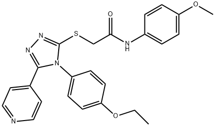 2-{[4-(4-ethoxyphenyl)-5-(4-pyridinyl)-4H-1,2,4-triazol-3-yl]sulfanyl}-N-(4-methoxyphenyl)acetamide Struktur