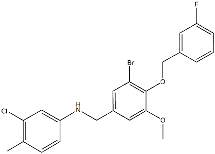 N-{3-bromo-4-[(3-fluorobenzyl)oxy]-5-methoxybenzyl}-N-(3-chloro-4-methylphenyl)amine 结构式