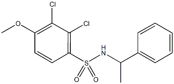 2,3-dichloro-4-methoxy-N-(1-phenylethyl)benzenesulfonamide Structure