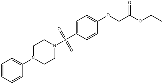 ethyl {4-[(4-phenyl-1-piperazinyl)sulfonyl]phenoxy}acetate 化学構造式