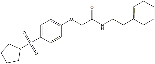 N-[2-(1-cyclohexen-1-yl)ethyl]-2-[4-(1-pyrrolidinylsulfonyl)phenoxy]acetamide Struktur