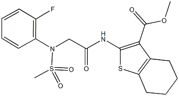 664313-98-8 methyl 2-({[2-fluoro(methylsulfonyl)anilino]acetyl}amino)-4,5,6,7-tetrahydro-1-benzothiophene-3-carboxylate