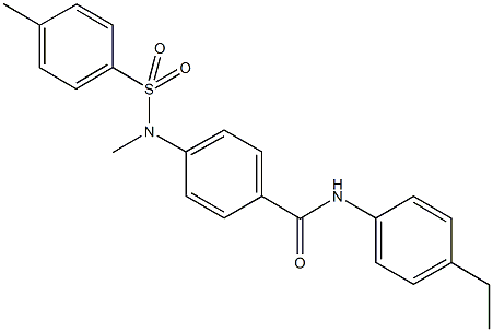 N-(4-ethylphenyl)-4-{methyl[(4-methylphenyl)sulfonyl]amino}benzamide 结构式