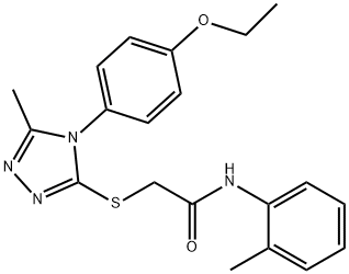 2-{[4-(4-ethoxyphenyl)-5-methyl-4H-1,2,4-triazol-3-yl]sulfanyl}-N-(2-methylphenyl)acetamide,664314-00-5,结构式