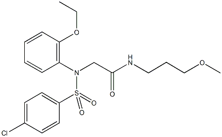 2-{[(4-chlorophenyl)sulfonyl]-2-ethoxyanilino}-N-(3-methoxypropyl)acetamide,664314-04-9,结构式