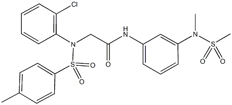 2-{2-chloro[(4-methylphenyl)sulfonyl]anilino}-N-{3-[methyl(methylsulfonyl)amino]phenyl}acetamide 结构式