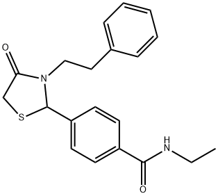 N-ethyl-4-[4-oxo-3-(2-phenylethyl)-1,3-thiazolidin-2-yl]benzamide Structure