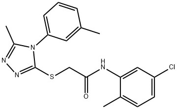 N-(5-chloro-2-methylphenyl)-2-{[5-methyl-4-(3-methylphenyl)-4H-1,2,4-triazol-3-yl]sulfanyl}acetamide 化学構造式