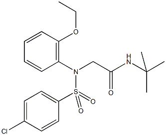 N-(tert-butyl)-2-{[(4-chlorophenyl)sulfonyl]-2-ethoxyanilino}acetamide 结构式