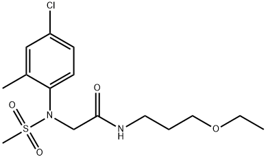 2-[4-chloro-2-methyl(methylsulfonyl)anilino]-N-(3-ethoxypropyl)acetamide Struktur