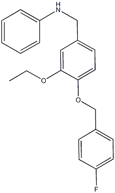 N-{3-ethoxy-4-[(4-fluorobenzyl)oxy]benzyl}-N-phenylamine 结构式