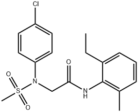 2-[4-chloro(methylsulfonyl)anilino]-N-(2-ethyl-6-methylphenyl)acetamide 结构式